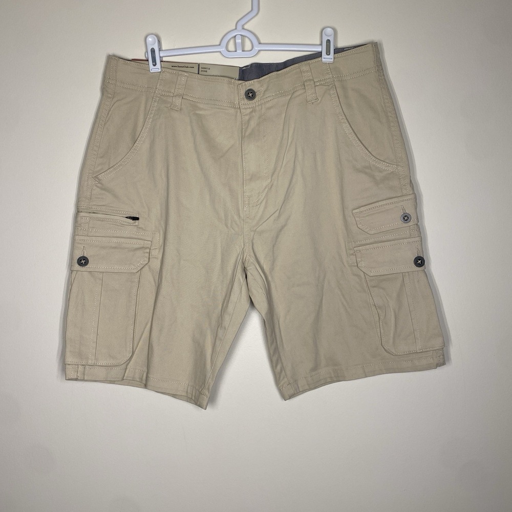 IRON Clothing Co Stretch Cargo Short Men's 34 Flex Waistband Twill Multi Pocket - Picture 2 of 7